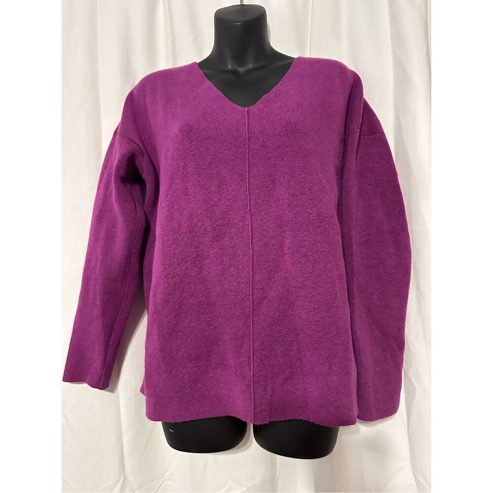 STUNNING J Jill V-neck Sweater Purple Small Cotton Blend Long Sleeve